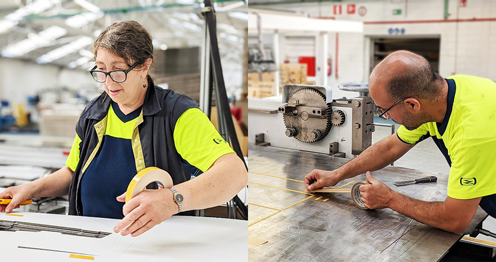 Mensen die werken in de fabriek