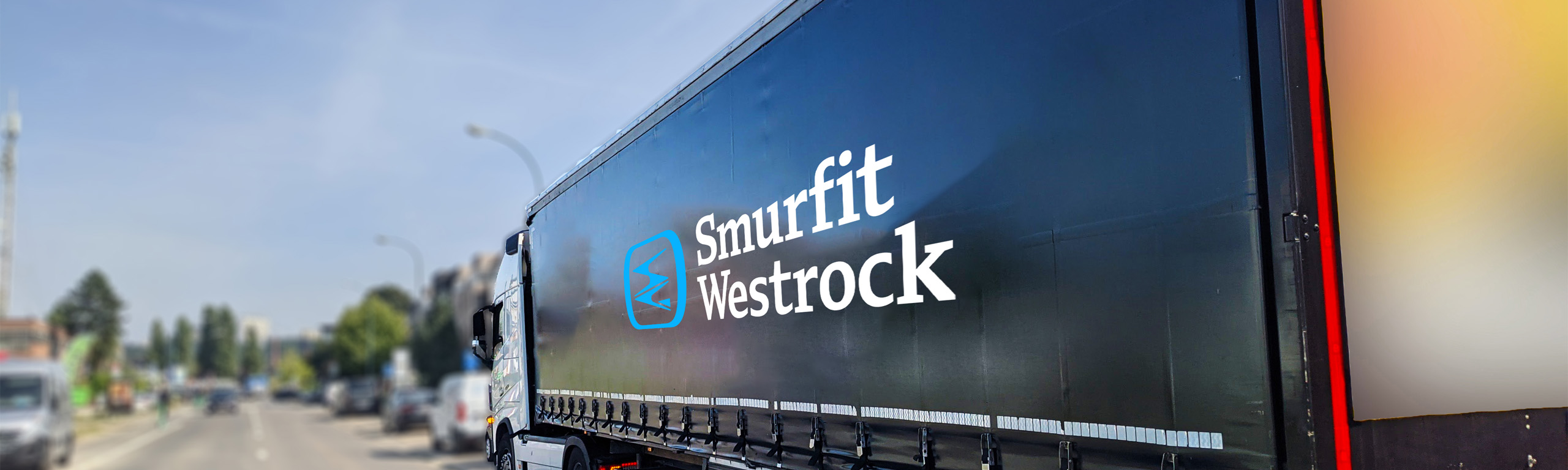 Foto van Vrachtwagen met Smurfit Westrock logo